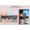 Mavolus 2 Pack Plastic Storage Collapsible Crate Organizer Basket Bin