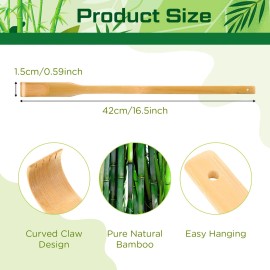 Yinkin 24 Pieces Bamboo Back Scratcher Bulk Long Manual Back Massager Traditional Wo...