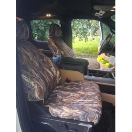 Durafit Seat Covers, Exact fit for 2015-2024 Ford F150-F550 Front Buckets, Made in Waterproof DRT Camouflage Endura