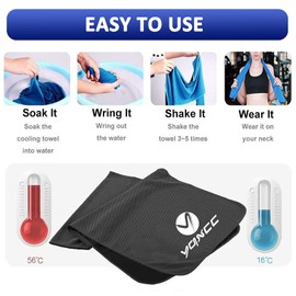 YQXCC 4 Pack Cooling Towels (40"x12") Cool Towel, Cold Towel, Microfiber Soft Breathable Chilly Ice Towel for Sport, Yoga, Golf, Gym, Camping, Running, Fitness, Workout & More Activities