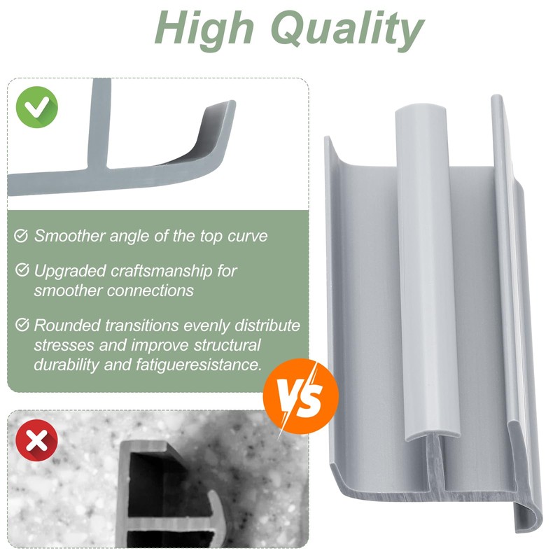 Gray Shower Door Bottom Track, Single-Sided Channel Dimensions of 1/2