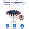 EwdeWwo Independence Day Elastic Round Tablecloth Blue Patriotic Star Fitted