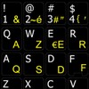 French AZERTY-English Non-Transparent Keyboard Stickers ON Black Background