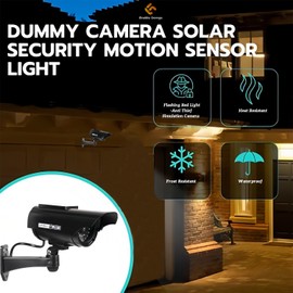 Madlife Garage 2 x Camera Atrappe, Dummy Camera with Flashing LED, Solar Dummy Camera, Fake Camera, Surveillance Camera, Dummy Camera, Outdoor Camera