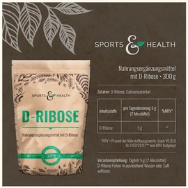 D-Ribose Powder in Large 300 g Storage Pack with Extra Dosing Spoon - Made of Natural Raw Materials - Vegan