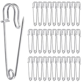 LINKPEACE Large Safety Pins, 2.76 "Heavy Duty Blanket Pins, Durable Bulk Steel Spring Lock Pins, Suitable for All Kinds of Handicrafts, Clothing, Upholstery, Brooch Making (Silver) (30)