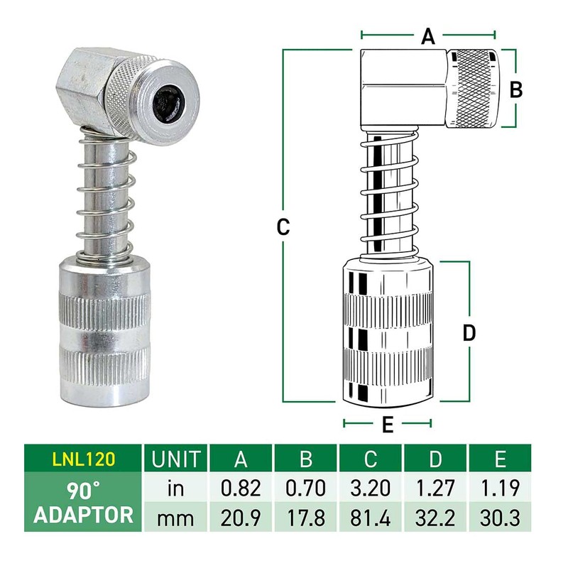 LockNLube 90 Degree Grease Coupler Adapter