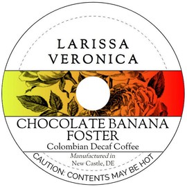 Chocolate Banana Foster Colombian Decaf Coffee (Single Serve K-Cup Pods) (Gourmet, Naturally Flavored, Whole Coffee Beans) (12 pods, ZIN: 576412)