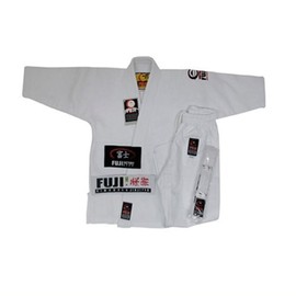 FUJI- Kid's BJJ Uniform, BJJ Gi with Belt, Cotton-Blend BJJ Gi for Kids , White , C3