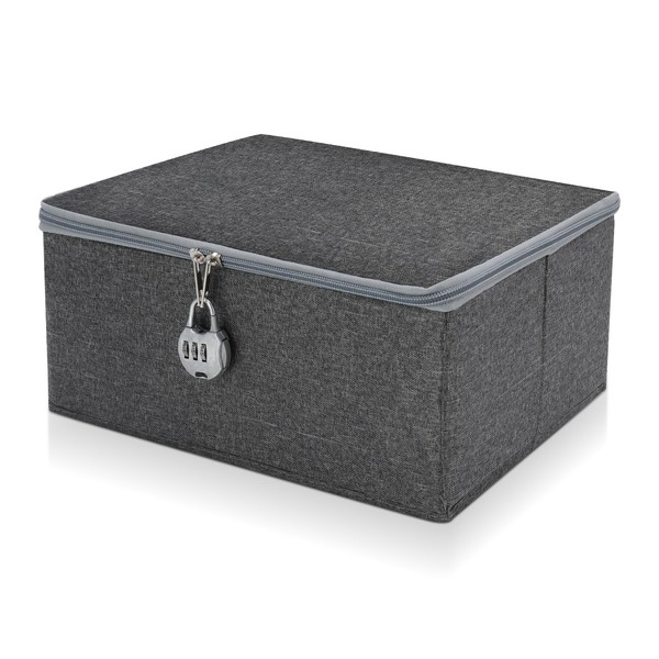 Xialvyu Lockable Box, Lockable Box with Lid, Fabric Organiser Box,