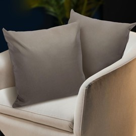 Betadistor Cushion Covers 2pc Set (45 x 45 cm) - Coffee Solid Plain Dyed, Soft & Smooth, Washable, Square Decorative Large Throw Pillow Case for Couch, Sofa, Chair, Bed, Coffee, 520-0430