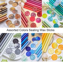 30 Pcs Wax Seal Sticks Mixed Colors, Andotopee Glue Gun Sealing Wax Sticks for Wax Seal Stamp, Mini Wax Seal Glue Gun Sticks Gold Green Red Black Assorted Colors for Envelope Seal Craft (15 Colors)