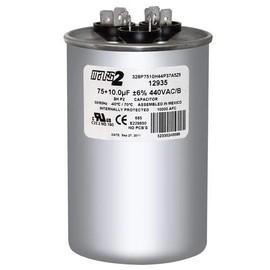 Motor Dual Run Capacitor Round 75 10 uf MFD 440 Volt VAC 12935