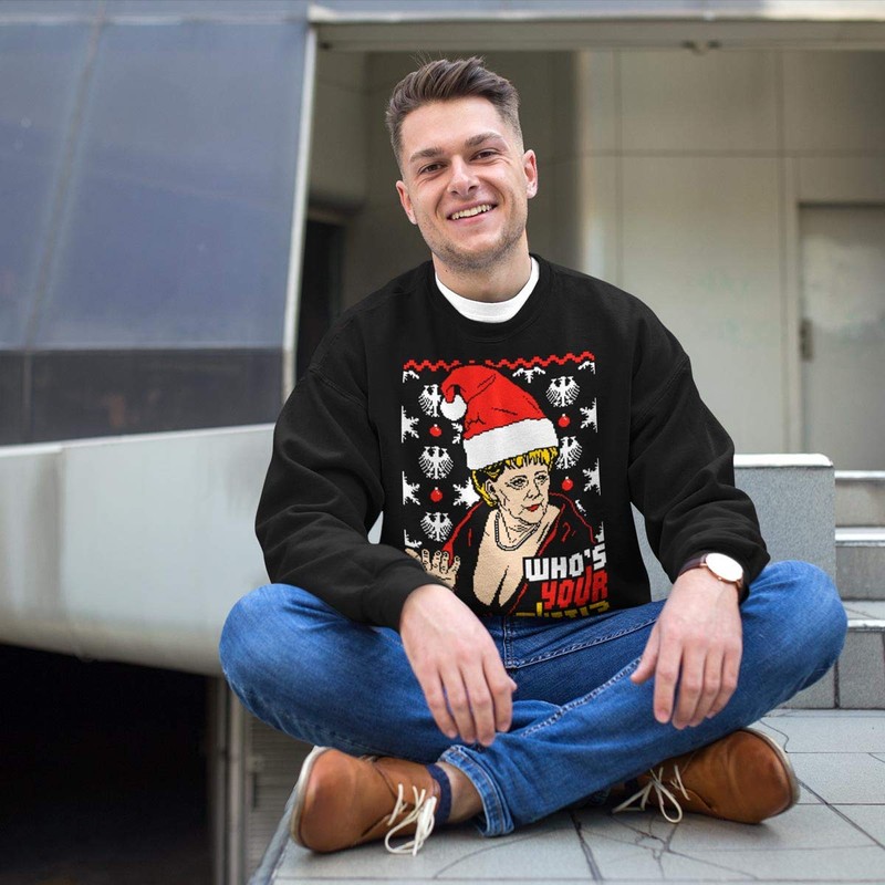 Cool ugly Christmas Jumper with Angie - “Who's Your Mutti”?