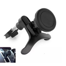 Mr.Gadget's Solutions Magnetic Car Air Vent Mount Phone Holder, Spring-Loaded Clip, Universal Compatibility, Black