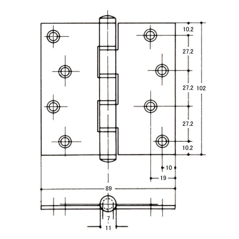 KUMAMOTO STR-10 Stainless Steel Yosei Hinge Ring, 0.8 x 4.0