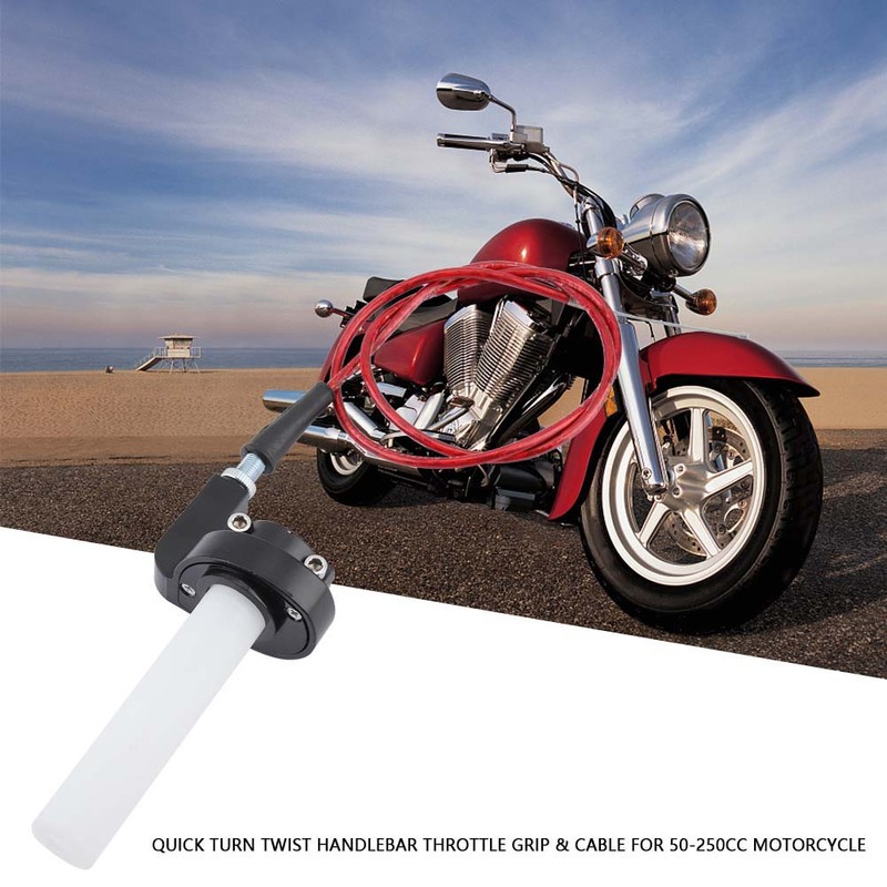Quick Turn Twist Handlebar Throttle Grip &amp; Cable for 50‑250cc