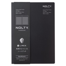 NOLTY NOTE × LIMEX, A5 Log Type Notebook, 3.5mm Grid, 176 Sheets, Granite Black, NTL1211
