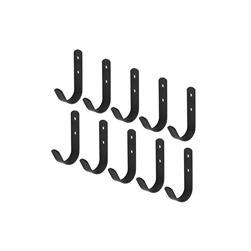 OTTFF 10 Pack Black Steel J Hook, 4-1/4" Wall Mount