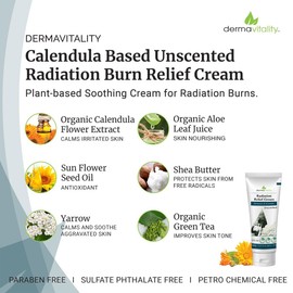 UltimateVitality Unscented Radiation Burn Relief Cream – Calendula Cream for Radiation Patients, Natural, Organic, Paraben, Pthalate Free - 6 ounces