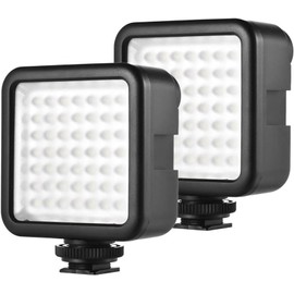 eDealz W36 Mini Interlock Camera LED Panel Light Dimmable Camcorder Video Lighting with Shoe Mount Adapter for Canon Nikon Sony A7 DSLR Pack of 2pcs