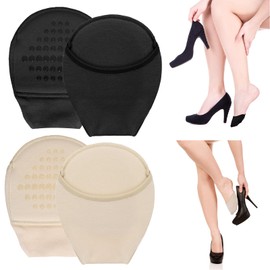 Ball of Foot Cushion Sock Toe Topper Socks Women's Toe Cover with Padding No Show Half Socks with Sponge Cushion