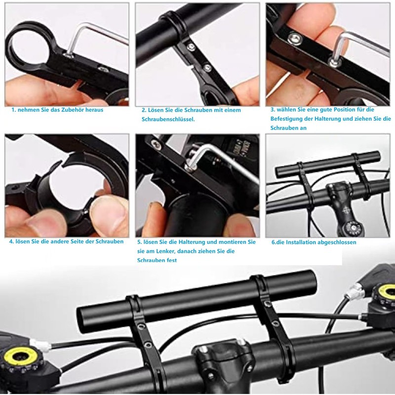 30 cm Bicycle Handlebar Extension, Bicycle Handlebar Extender, Aluminium Extender