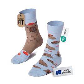 Many Mornings - Mismatched Socks - Funny Socks Unisex - Sizes 35-46 - Gift Idea - Made in EU - Animals, capybara
