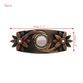 Mewutal 3.3" Heavy Duty Doorbell Push Button Red Bronze Wired Door Bell Antique Door Opener Button Metal Door Ringing Button for Home Office, with Screws