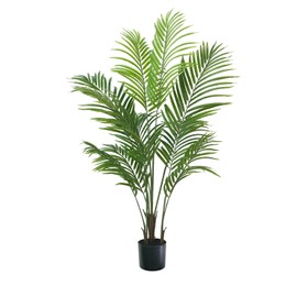 Artificial Palm Tree 4ft - Faux Tree Nearly Natural Indoor Outdoor, UV-Resistant Tall Artificial Plants, Standing Fake Plant Tree, Large Fakeplant for Home Office Living Room Decor