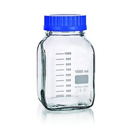 United Scientific™ Borosilicate Glass Media/Storage Bottles, Wide Mouth, GL80, Square, 5000mL, 1 Each