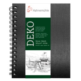 Hahnemuhle Sketch Book D&S, 140gsm Book, Black with spiral binding, A4 Portrait