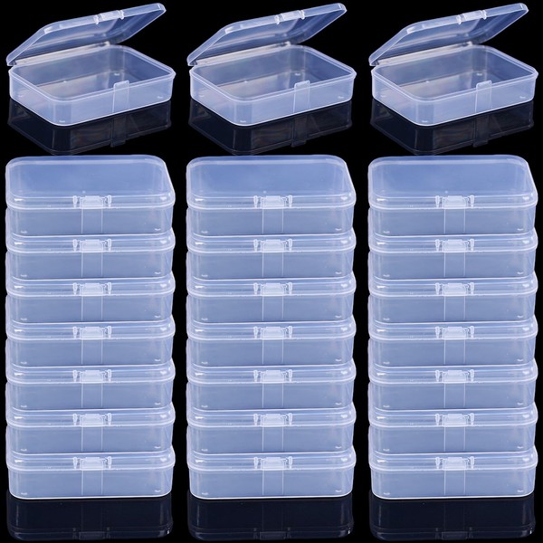 24Pcs Clear Plastic Playing Card Boxes Snaps Closed Poker Gaming