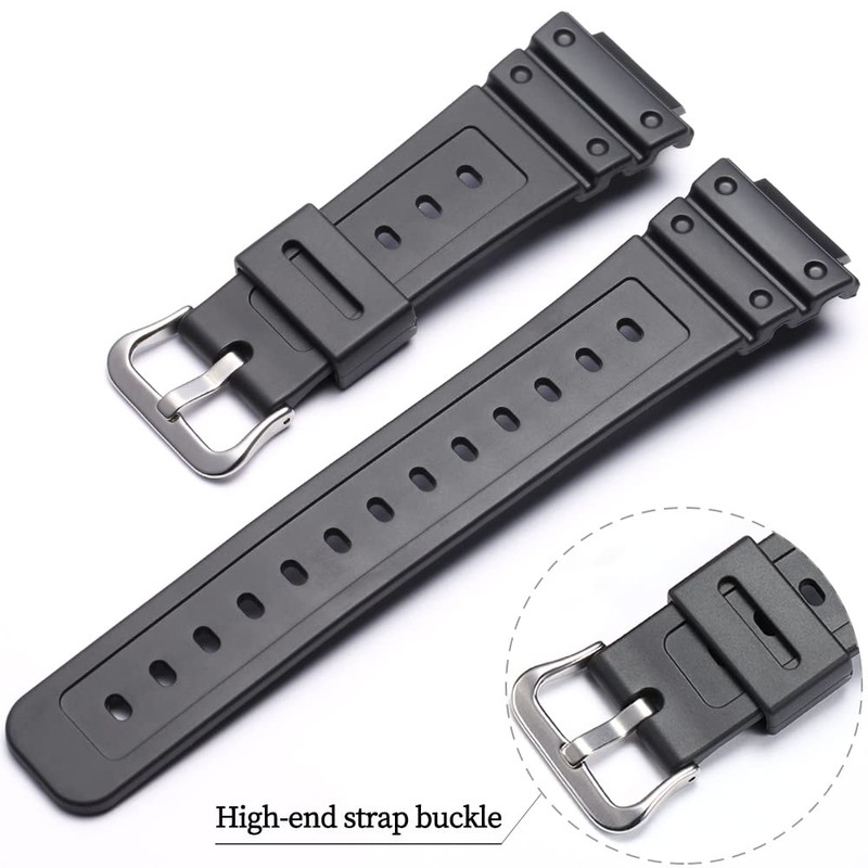 WRISTARMOR Men's Resin strap Compatible with Caiso G-Shock DW5600E DW6900