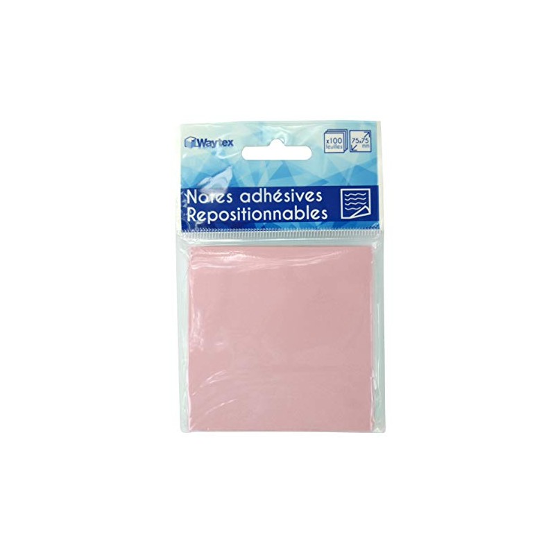 Waytex 100 Sheets 75x75mm Reusable Notepad Pink