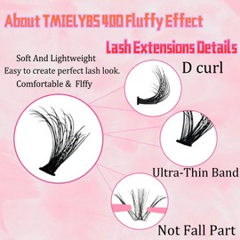 DIY Eyelash Extension Kit with 140 Pcs Mix D curl 10-16MM 40D Lash Clusters,Strong Hold Lash Bond and Seal and Cluster Eyelashes Applicator Tool Self Application at Home