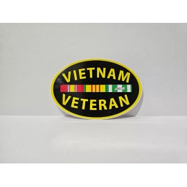 L1G Vietnam War Veteran Decal/Sticker Car Window Oval 5 Inch Die Cut Army Marine
