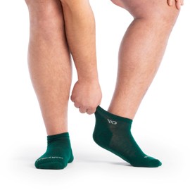 Wide Open No Show Men's Socks - Merino Wool for Men, Everyday Wide, Ankle Socks for Wide Feet - SPRUCE, XLarge