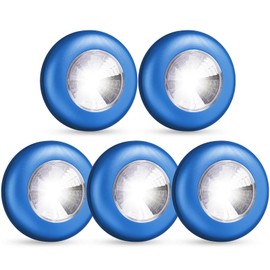 Dream Master Tap Lights Night Touch Light Push Light LED Bedroom Puck Lights Portable Under Cabinet Lighting Battery Operated Powered Wireless Kitchen Closet Counter,Blue,5Pack