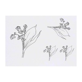 4 x 'Lily of the Valley' Temporary Tattoos - Water Resistant, Skin-Safe, Non-Toxic Transfers, Mixed Sizes (TO00058480)