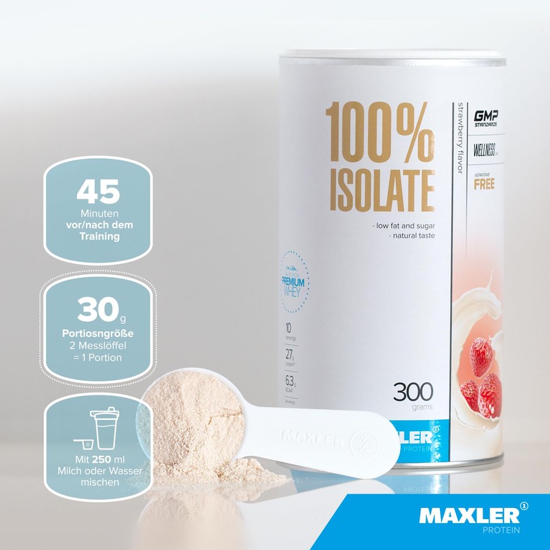 Maxler 100% Isolate Protein Powder - Natural Tasting Whey Isolate
