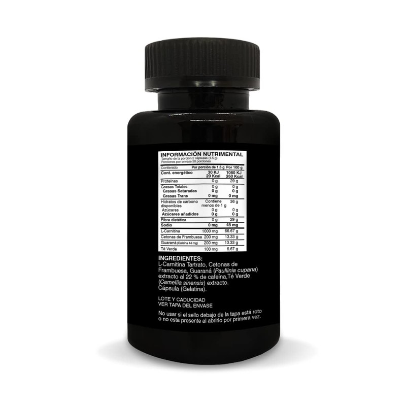 BIOSUPLE | L-Carnitina adicionada con Cetonas de Frambuesa, Guaraná y