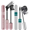 2pcs Mixed 2 in 1 Natural Liquid Eyelash Mascara for Volume and Length - 4D Silk Fiber Lash, No Clumping, Long-lasting Waterproof