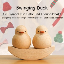 Wooden Swing Duck as Decorative Gift for Couples, Friends, Wife, Mother, Classmates - Funny Gift Ideas for Wedding Anniversary, Valentine's Day, Birthday, Housewarming Party, Wedding Gift, Christmas