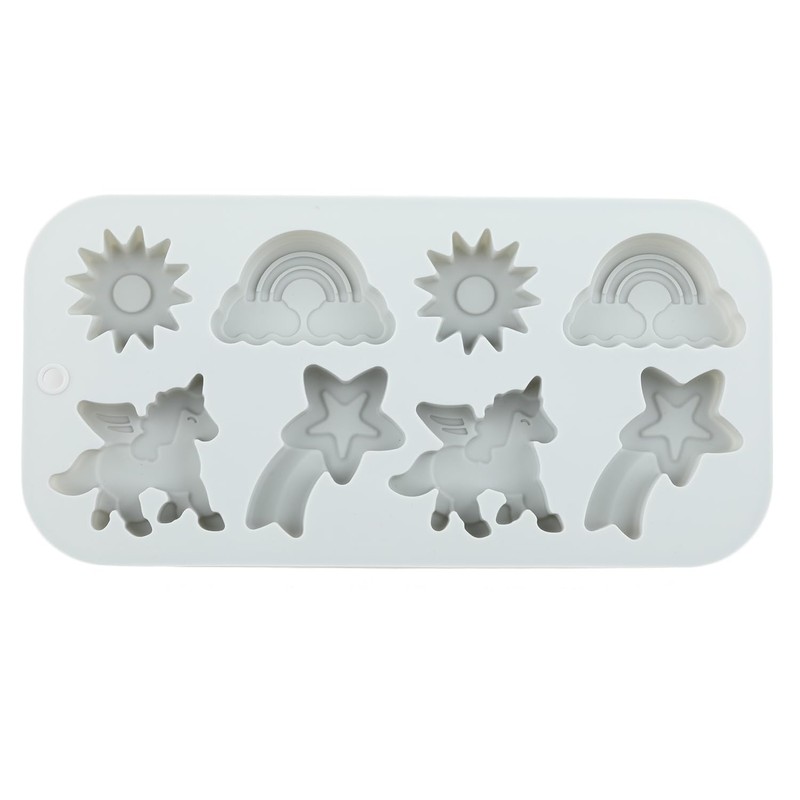 AIBOYA 8 Cavity Winged Unicorn Themed Silicone Molds Rainbow Unicorn