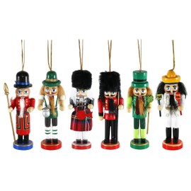 by Robelli Pack of 6 Large Wooden Nationality Christmas Tree Nutcracker Decorations