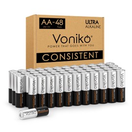 Voniko AA Batteries 48 Pack - Alkaline Double A Battery - Ultra Long-Lasting, Leakproof 1.5v Batteries - 10-Year Shelf Life