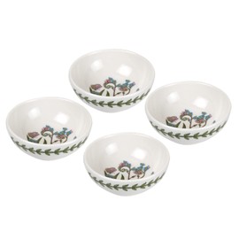 Portmeirion Botanic Garden 3.75" Small Low Bowl (Set of 4), Forget-Me-Not Motif - Fine Porcelain, Chip-Resistant - Dishwasher, Microwave, Freezer, Oven Safe - Made in England