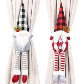 SUNTRADE Christmas Curtain Tieback Buckle, Gnome Window Curtain Tiebacks Holder Fastener Buckle Christmas Ornaments Decorations,Set of 2