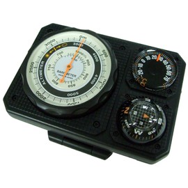 EverTrust NO1230 Altimeter, Analog Compass, Barometer, Black